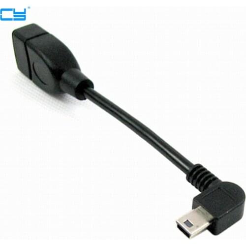 1pcs 90 Degree Left & Right Angled Mini USB Type B to USB Female OTG Cable for Tablet & Cell Phone