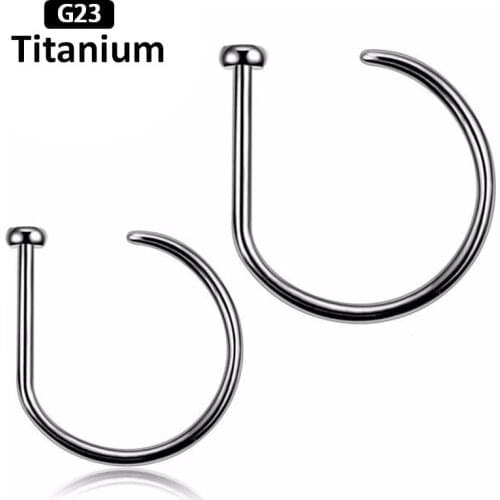 1PS New Whole G23Titanium Titanium Piercing Women/man Nosering Ring&Studs D-Ring With Out Body Piercing Jewelry