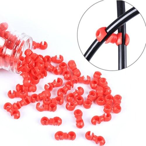 10Pcs Red Black Cycle Bicycle Parts Mtb Brake Gear Cable S Style Clips House Hose Guid Bicycle Cross Bike Accessories
