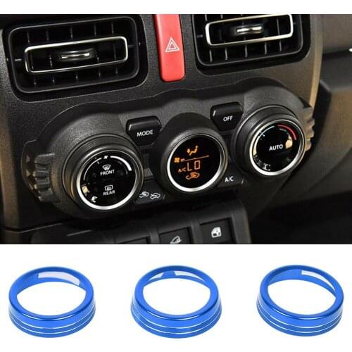3pcs Set Air Conditioning Knob AC Button Ring Aluminum Alloy Car For Suzuki Jimny 2019 2020 High Quality New