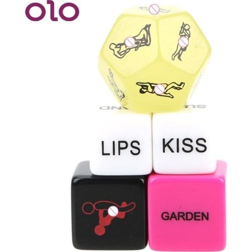 OLO 5pcs Adult Games Sex Posture Crap Humour Gambling Fun Adult Erotic Love Sex Dice Erotic Toys 12 Sides Sex Toys for Couple