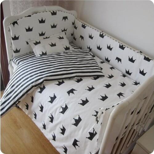 Promotion! 6/7PCS Cot bedding set toddler bed Bear Baby Bedding Set 100% Cotton unpick Available Wash ,120*60/120*70cm
