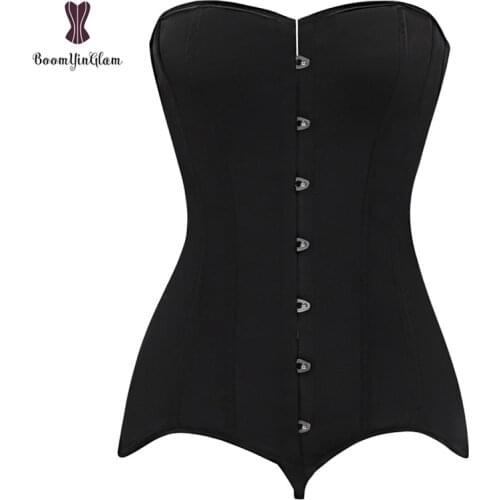 Satin Body Shaper Sprial Steel Boned Corselet Gothic Bustier Women Hip Breast Liffter Shapewear Slimming Waist Training Corsets