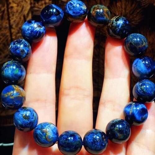 10.7mm Certificate Natural Pietersite Blue Round Beads Bracelet Gemstone Stretch Healing Bracelet From Namibia Women Men AAAAAA