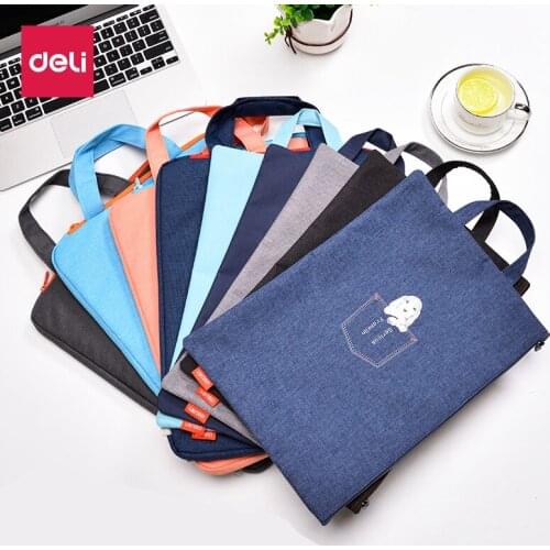 Deli Hand Document Bags Zipper Business Conference Student A4 Files Portable Bags 72445/72446/72449