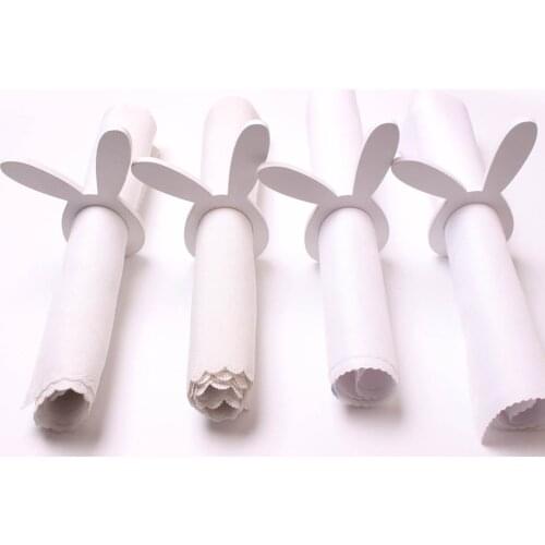 Wood Easter Bunny Napkin Ring Holders Rabbit Tissue Ring Easter Dinner Table Decoration For Home Easter Party Supplies