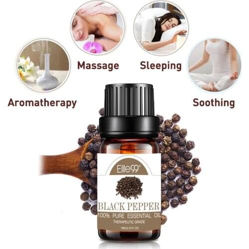 Elite99 10ml Black Pepper Essential Oil for Home Air Care Aromatherapy Skin Care Body Relieve Help Sleeping Pure Essential Oils