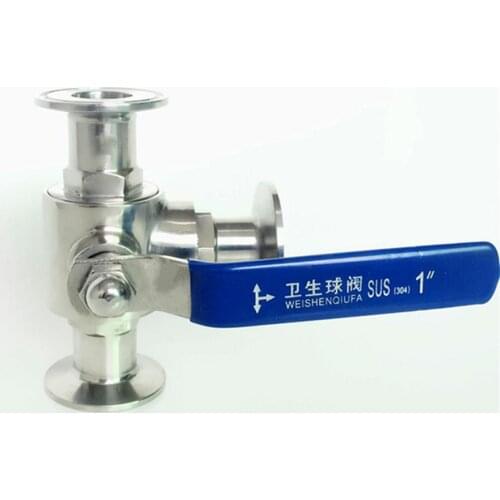 Fit 25mm 1" Pipe OD x 1.5" Tri Clamp Sanitary T-Port Ball Valve SUS 304 Stainless Beer Brewing Home Factory