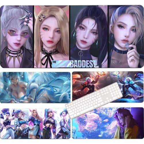 Game LOL KDA ALL OUT Akali Ahri Evelynn Kaisa Seraphine Fashion Mouse Pad For Computer Ornaments Desktop Accessories