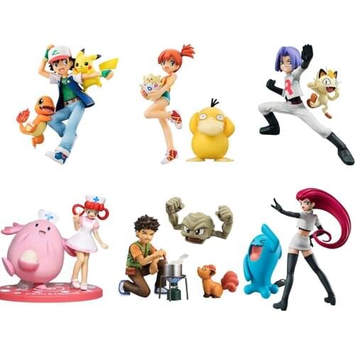Takara tomy Pokemon protagonist toy doll Rocket Jesse James Pikachu Gray Triumph Team Model Decoration