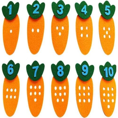 Cute Kids Early Learning Numbers Carrot Nonwoven DIY Felt Fabric DIY Handmade Sewing Fabric