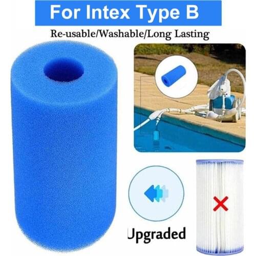 Reusable Washable Swimming Pool Filter Foam Sponge Cartridge For Intex Type B Cleaning Tool