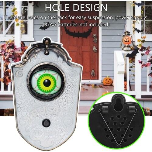 Novelty Doorbell Halloween Door Decorations Horror Props Creepy Eyes Doorbell Haunted House Escape Home Bar Scary Rotating Eyes