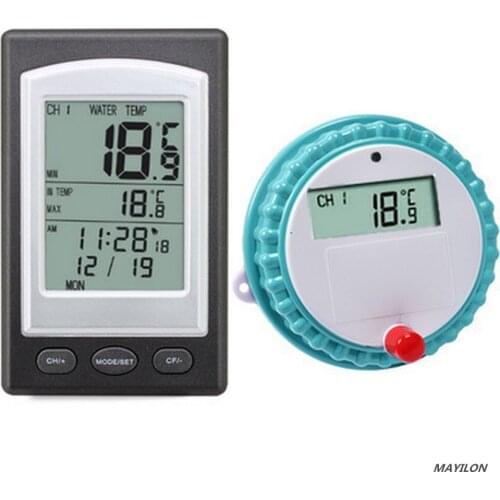 Floating Thermometer Wireless Pool Thermometer Hot Tub Home Swim Spa Water Temperature Meter Calendar Alarm Clock -40~60C