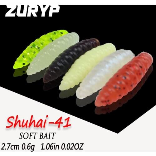 ZURYP 20pcs/bag 2.74cm 0.6g Breadworm bait Fishing lures Soft bait Artificial silicone bait Worm bait Fishing Accessories