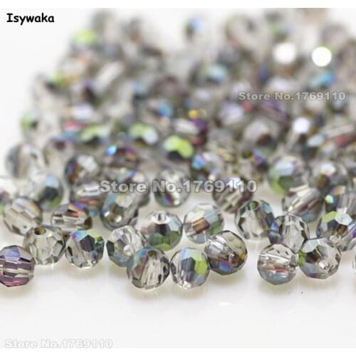 Isywaka Sale Hot Light Green Color 100pcs 4mm Round Austria Crystal Bead Ball Glass Bead Loose Spacer Bead DIY Jewelry Making