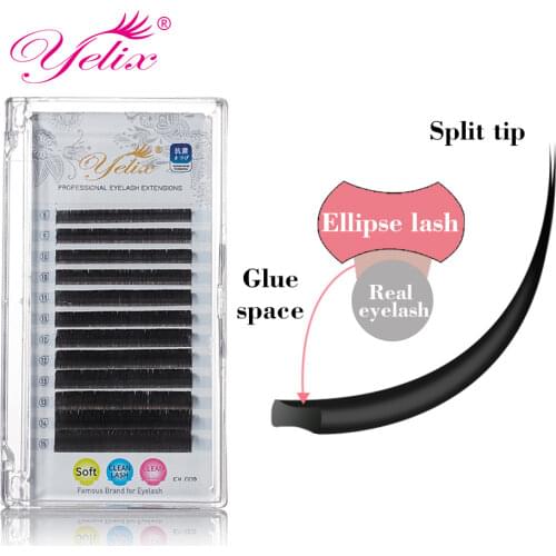 Yelix Ellipse Eyelashes Eyelash Extension1 Real Classic Flat Lashes Matte Natural Soft Mink Faux Cils Lash Extension Supplies