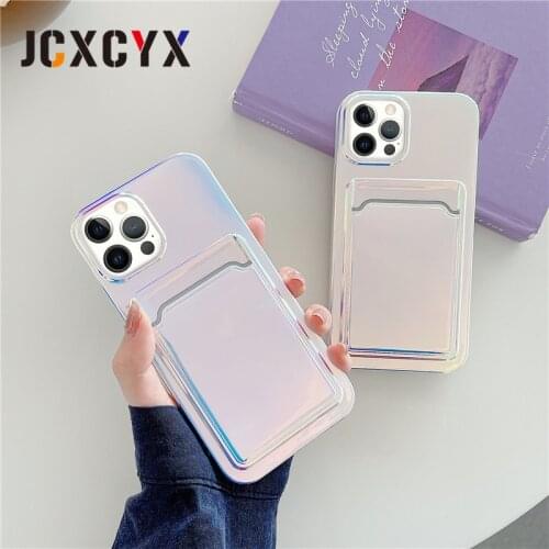 Luxury Laser Lens Camera Protection Card slot Phone Case For iPhone 12 11 Pro Max XR XS Max X 12MiNi Shockproof Soft Back Cover