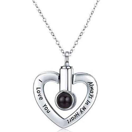 Sweet 100 Languages I Love You Projection Pendant Necklace For Women Jewelry Love Memory Wedding Necklace Valentines Day