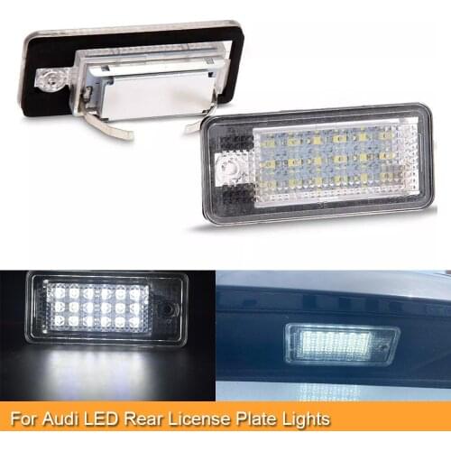 2pcs Canbus No Error LED rear number plate lamp for Audi Audi A3 8P S4 A4 B6 B7 RS4 A5 8F A6 C6 RS6 A8 S8 Q7 4L auto lights