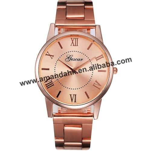Geneva Women Roman Numerals Quartz Gold Alloy Wrist Band Mens Watch Luxury Casual Roman Number Men Quartz Watch