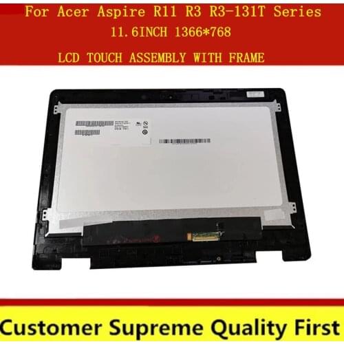 For Acer Aspire R11 R3 R3-131T Series R3-131T-P7HA, 1366*768 11.6'' Laptop LCD Screen B116XTB01.0 Touch Screen Assembly
