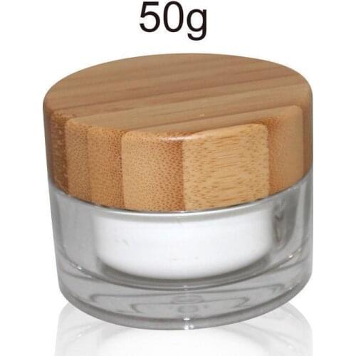 10pieces Acrylic Refillable Bottle Jar Clear Acrylic Jar with Bamboo Lid Refillable Bottles Acrylic Bottles for Cream 50g 50ML