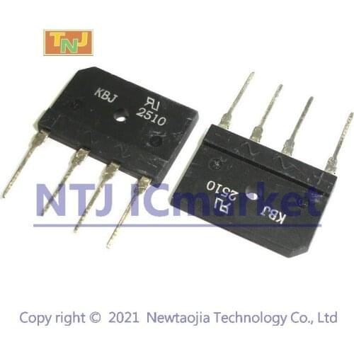 10 PCS KBJ2510 SIP-4 25A SINGLE PHASE SILICON BRIDGE RECTIFIER