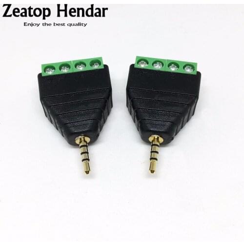 10pcs Video AV Balun 2.5mm 4 Pole Stereo Male to AV Screw Terminal Stereo Jack 2.5 mm male 4 pin Terminal Block Plug connector