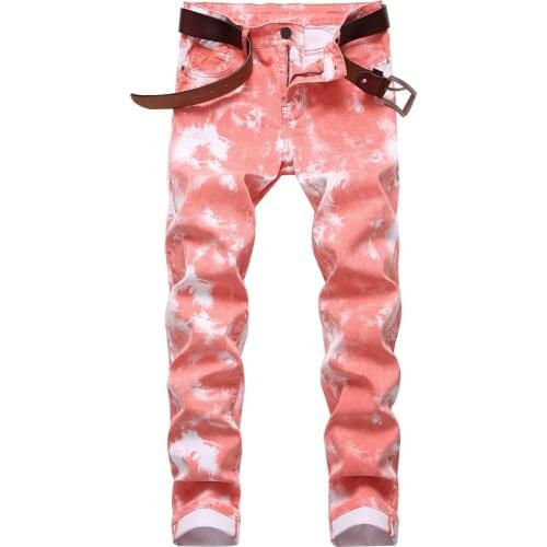 2021 Men Colored Jeans Mens Skinny Elastic Slim Straight Biker Jeans Male Denim Casual Cotton Pants Vaqueros Hombre Plus Size 42