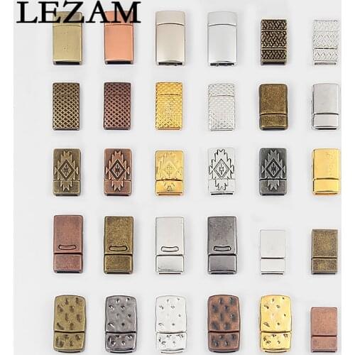 5sets 10x2mm Flat Magnetic Clasp For 5mm 10mm Flat Leather Cord Bracelet Necklace Jewelry Making Findings Accessories