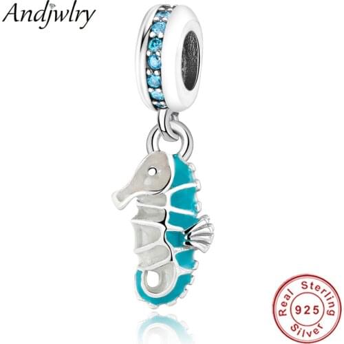 925 Sterling Silver Animal SeaHorse Charm Pendant Fit Original Pandora Charms Bracelet 925 Sliver Dangle Beads Berloque