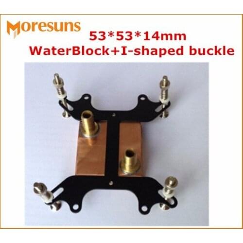 Free ship 53*53*14mm Pure copper Water Cooling Block,I-shaped buckle+Computer copper CPU Water Block