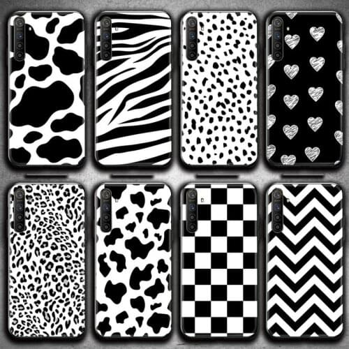 Black and white Dalmatian Cow zebra texture Phone Case For OPPO Realme 6 Pro Realme C3 5 Pro C2 RENO2-Z A11X XT