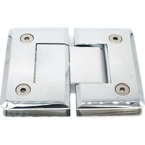 Shower Glass door hinge heavy doors stainless steel clamp hasps 180 Degree Cabinet Wall bathroom folding glass fittings