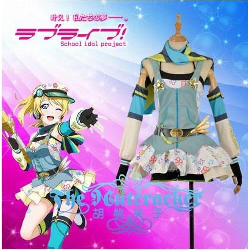 Hot Anime LoveLive! Ayase Eli Cospaly Costumes Crayons/Painters Awakening Uniform Dress XS-XXL In Stock Or Custom-MaKe Any Size
