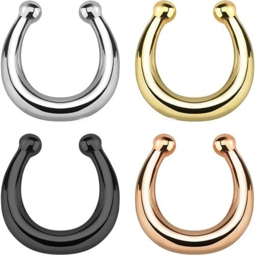 2019 Hot Sale 4 Colors Creative Fake Septum Lip Ear Nose Ring Hoop No Piercing Women/Men Body Jewelry