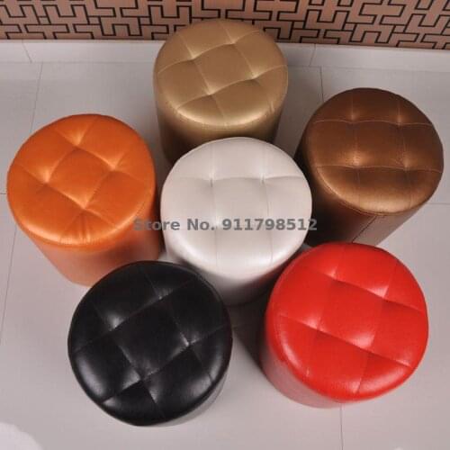 Shoe Stool Leather Stool Furniture Stool Sofa Stool Footstool Coffee Table Small Stool Round Stool Dressing Stool Pier Stool Lea