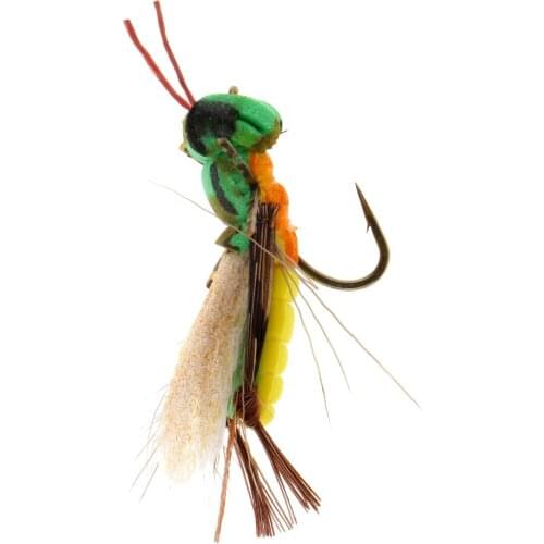Topwater Grasshopper Fly Fishing Flies Artificial Locust Lure Hook Dry Flies