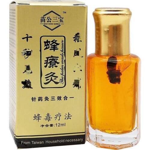 12ml Bee venom oil for joints pain waist foot pain Relax tiger balm back pain backache relief health care Patches healthcare