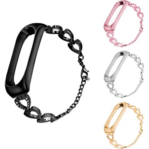 Metal Wrist Strap for Mi Band 3 Stainless Steel Chain Desigh Watch Band for Xiaomi Band 3 Accessories Mi Band 3 Strap