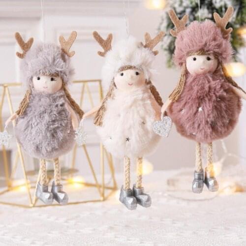 Lovely Cartoon Hanging Pendant Cute Compact Fabric Christmas Tree Stuffed Angle Doll Toy Comfortable to touch for Home