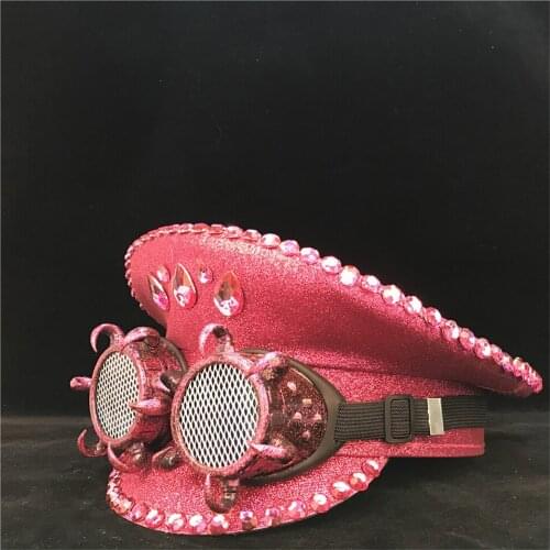 Fashion Women Police Hat With Metal Classes Cotton Military Hat Captain Hat Guard Adult Hat 3 Size