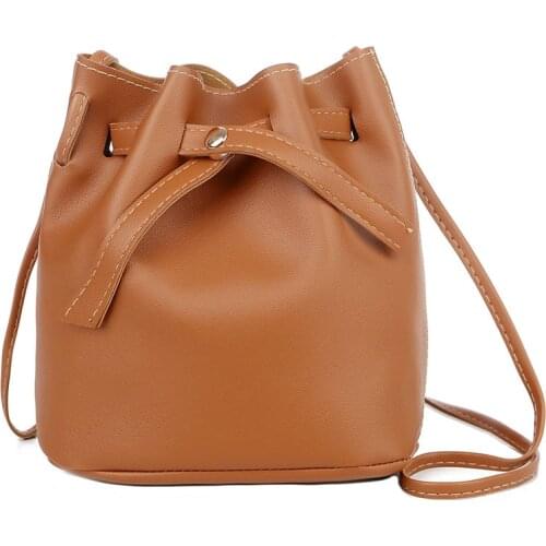 New Womens Bag 2020 Solid Color Bucket Bag Spring and Summer New Ladies Shoulder Bag