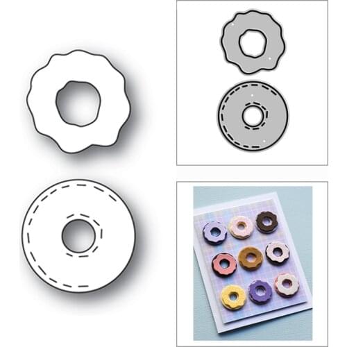 New 2021 Delicious Donuts Food Metal Cutting Dies for DIY Scrapbooking and Card Making Decorative Embossing Craft No Stamps