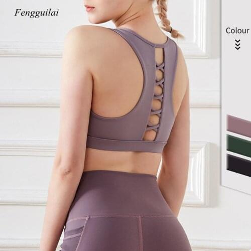 2021 New Sports Underwear Womens Shockproof Running Gathering Shaped Vest High Strength Fitness Bra