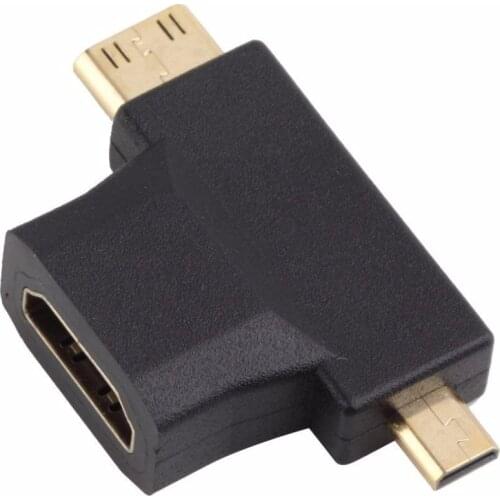 2 in 1 Mini HDMI and Micro HDMI Male to HDMI Female Adapter Supports 3D 4K 60Hz 1080P for GoPro Hero 6 Hero 5 ,Camera, Tablet