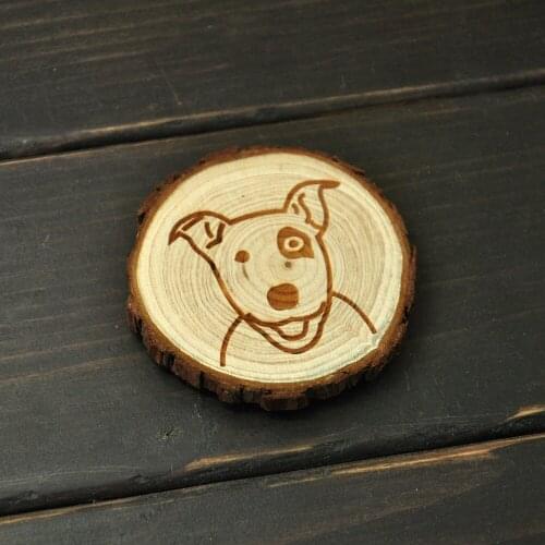 Pit Bull Terrier Tree Slice Dog Magnets Wooden Fridge Magnet Dog Refrigerator Magnet Kitchen Decor For Dog Lovers