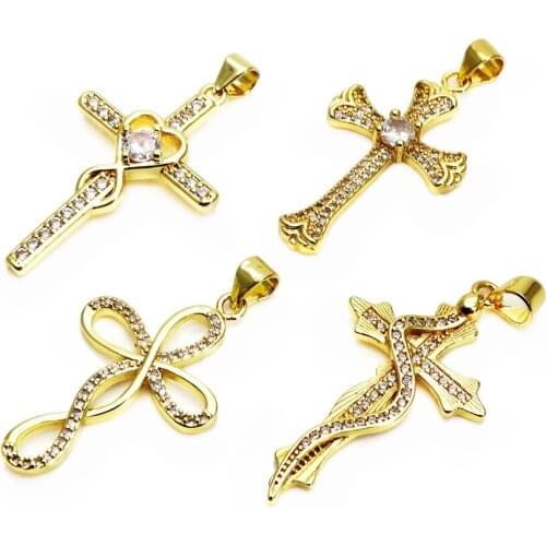 Love cross micro white Zircon Pendant crucifix Pendant Contracted fashion Pendant necklace chain DIY jewelry accessories