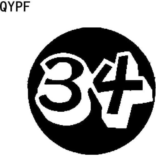 QYPF 14CM*14CM Fashion Number 34 Vinyl High-quality Retro-reflective Car Sticker Decal Decoration C15-0576